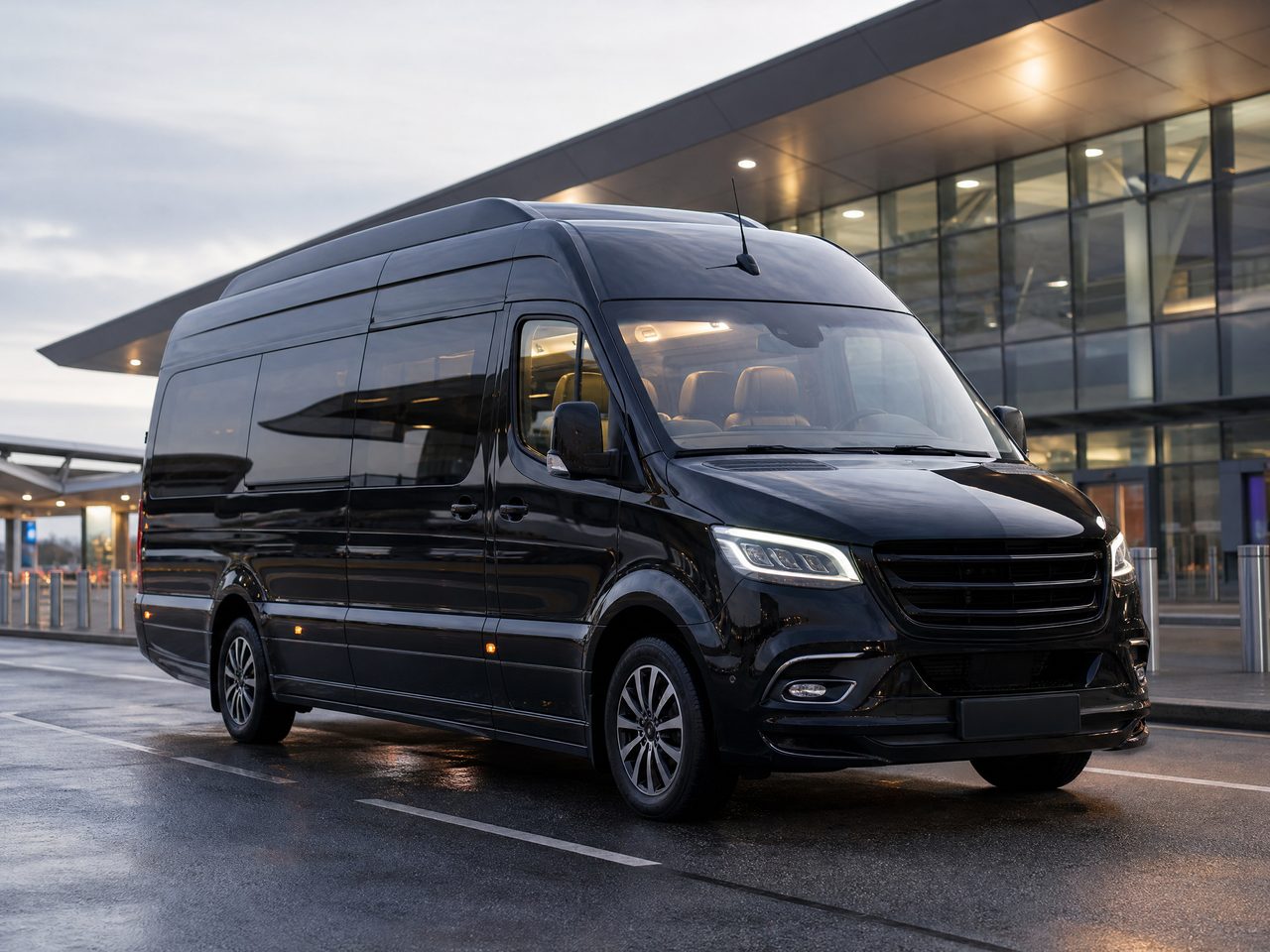 Black executive minibus for group travel